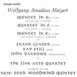 Mozart: Piano Quintet K. 452 - Oboe Quartet K. 370 - Quintet in Eb K. 407 For French Horn And Strings