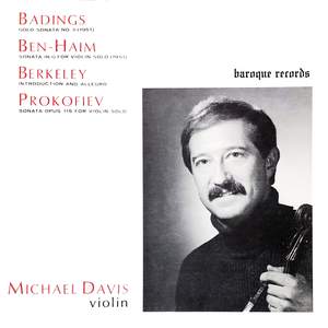 Prokofieff: Sonata For Violin Op. 115 - Badings: Sonata III For Violin - Berkeley: Introduction And Allegro - Ben-Haim: Sonata In G For Violin