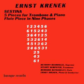 Krenek: Sestina, 5 Pieces For Trombone, Flute Piece
