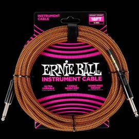 Ernie Ball 18' Braided Cable Straight/Straight Pumpkin Pie
