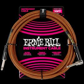 Ernie Ball 10' Braided Cable Straight/Angled Pumpkin Pie