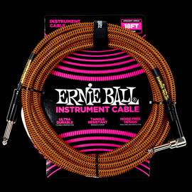 Ernie Ball 18' Braided Cable Straight/Angled Pumpkin Pie