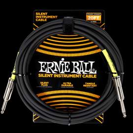 Ernie Ball 20' Classic Silent Cable, Straight/Straight Black