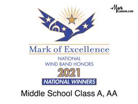 2021 Mark of Excellence: National Wind Band Honors Middle School Class A and AA