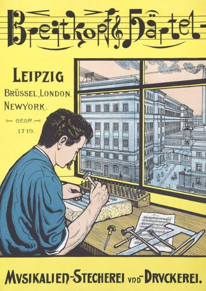 Plakat „Notenstecherei Leipzig 1910“
