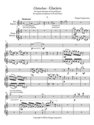 Ungureanu, Dragoș: Gletscher · Glaciers · Still · Silence' for saxophone and piano