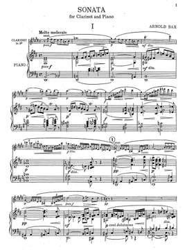 Bax, Arnold: Sonata for Clarinet and Piano