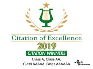 2019 Citation of Excellence: Band Class A, Class AA, Class AAAAA and Class AAAAAA
