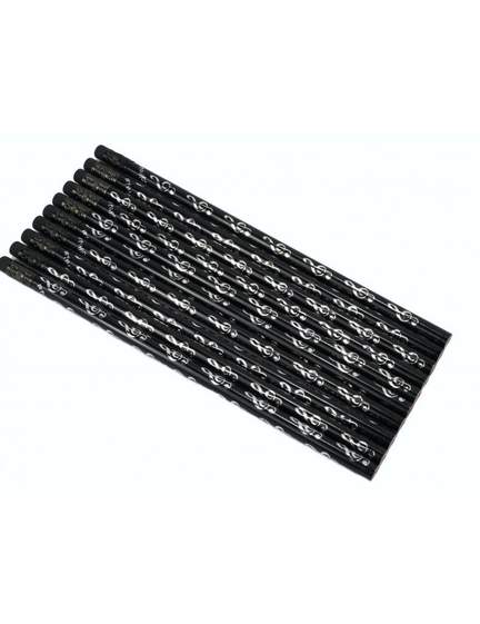 Pencil g-clef black/silver 10 pcs / set