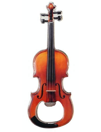 Bottle opener with magnet violin