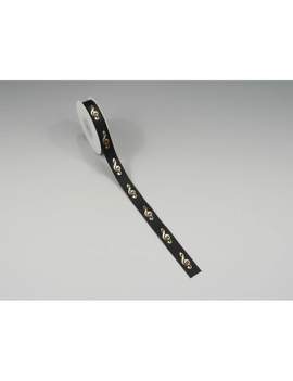 Ribbon g-clef black / gold 16 mm* 10 meters