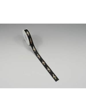 Ribbon g-clef black / gold 16 mm* 10 meters