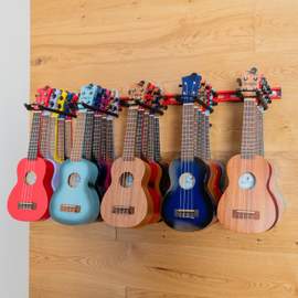 Ukulele wall hanger for up to 25 ukuleles - Red