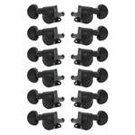 Grover rotomatic 12 string set - black chrome Product Image