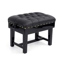 Hidrau BC46 'London' adjustable concert piano stool - Black gloss, black leather