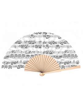 Hand fan noteline white wood