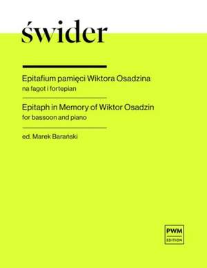 Józef Swider: Epitaph In Memory Of Wiktor Osadzin