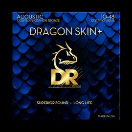 DR Strings Dragon Skin+ Phosphor Bronze Acoustic Guitar Light -12 String