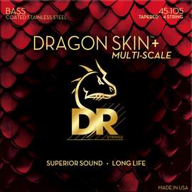 DR Strings Dragon Skin+ Coated Stainless Steel Bass Medium Multi Scale