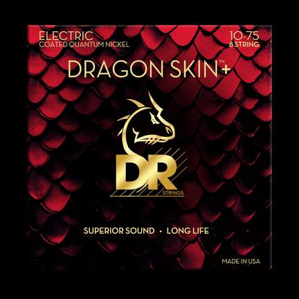 DR Strings Dragon Skin+ Quantum Nickel Electric Guitar Medium - 8 String
