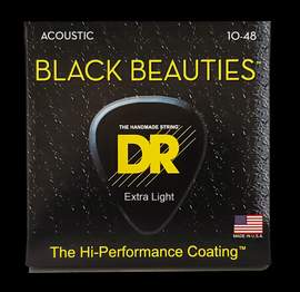 DR Strings Black Beauties Phosphor Bronze Acoustic Extra Light