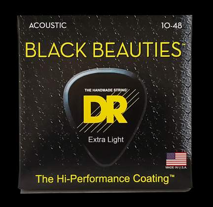 DR Strings Black Beauties Phosphor Bronze Acoustic Extra Light