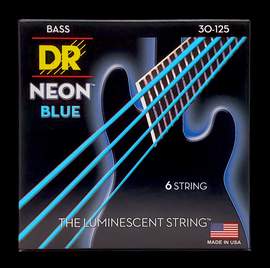 DR Strings Hi-Def Neon Blue Bass Medium - 6 String