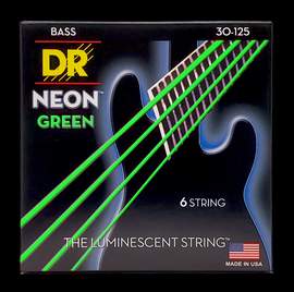 DR Strings Hi-Def Neon Green Bass Medium - 6 String