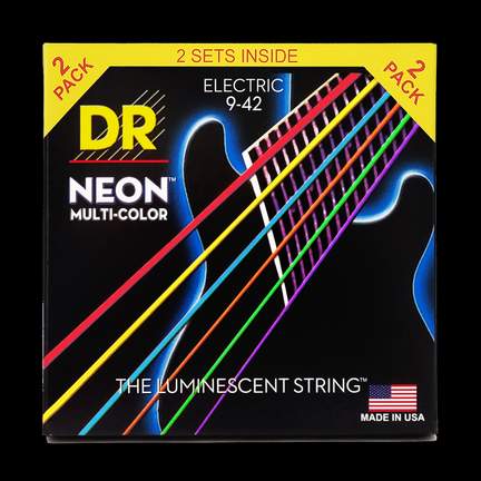 DR Strings Neon Multi-Colour Electric Light - 2 Pack