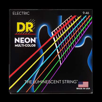 DR Strings Neon Multi-Colour Electric Light to Medium