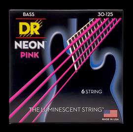 DR Strings Hi-Def Neon Pink Bass Medium - 6 String