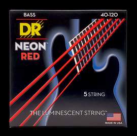 DR Strings Hi-Def Neon Red Bass Light - 5 String