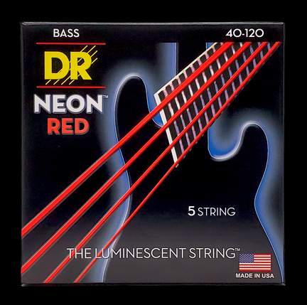 DR Strings Hi-Def Neon Red Bass Light - 5 String