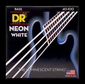 DR Strings Hi-Def Neon White Bass Light