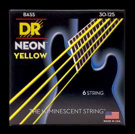 DR Strings Hi-Def Neon Yellow Bass Medium - 6 String