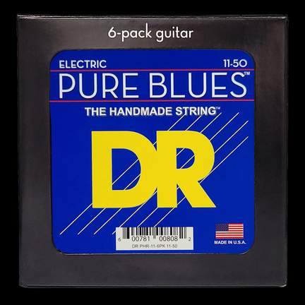DR Strings Pure Blues Electric Heavy - 6 Pack 