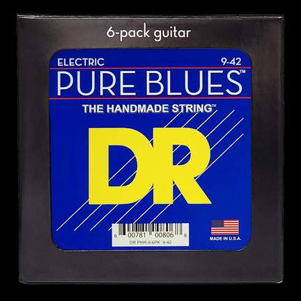 DR Strings Pure Blues Electric Light - 6 Pack 