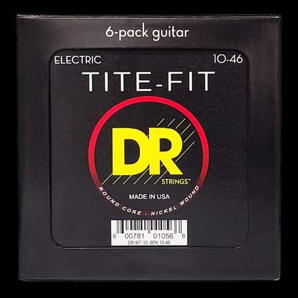 DR Strings Tite-Fit Electric Medium - 6 Pack
