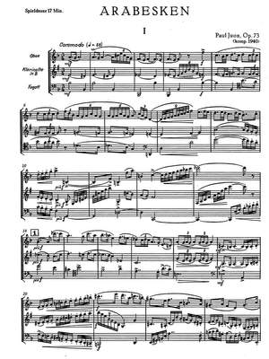 Juon, Paul: Arabesken, kleines Trio für Oboe, Klarinette und Fagott op. 73