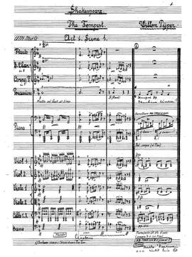 Pijper, Willem: Der Sturm (Incidental music to Shakespeare's play The Tempest)
