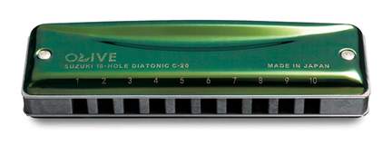 Suzuki Olive C-20 10-hole diatonic harmonica - E