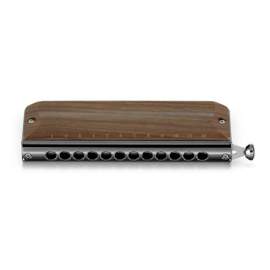 Suzuki Gregoire Maret signature 12-hole chromatic harmonica with wooden cover plates - C