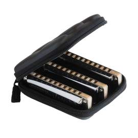 Suzuki Manji Major 10-Hole diatonic harmonica 3 keys set with EVA zipper case (G, A, C)