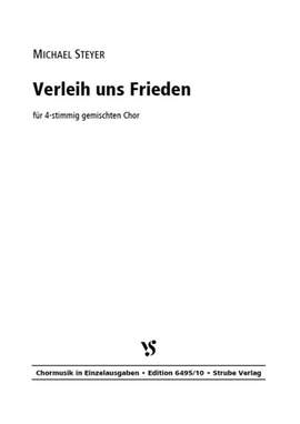 Steyer, M: Verleih uns Frieden