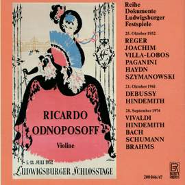 Ricardo Odnoposoff bei den Ludwigsburger Festspielen