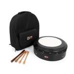 Percussion Plus black hand-tuneable bodhran with case and tippers - 16'' Product Image