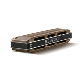 Suzuki M-20W Manji 10-hole wooden cover diatonic harmonica - G