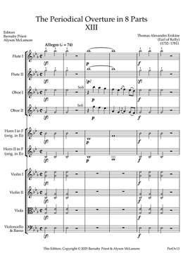 Erskine, Thomas A. / The Earl of Kelly: The Periodical Overture in 8 parts No. 13