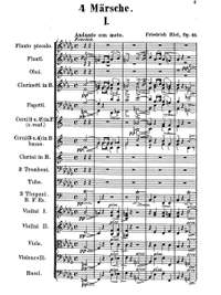 Kiel, Friedrich: Vier Märsche Op. 61 for large orchestra