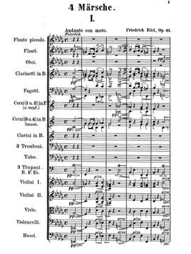 Kiel, Friedrich: Vier Märsche Op. 61 for large orchestra